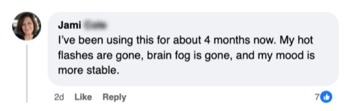 Customer comment about Peri/Menopause Essentials