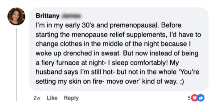 Customer comment about Peri/Menopause Essentials