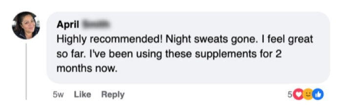 Customer comment about Peri/Menopause Essentials