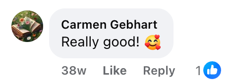 Facebook comment from a Cleanse & Protect customer
