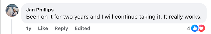 Facebook comment from a Cleanse & Protect customer