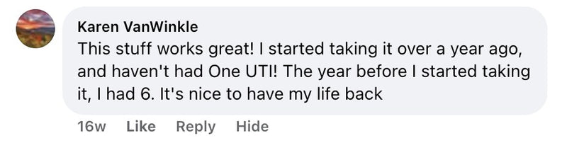Facebook comment from a Cleanse & Protect customer