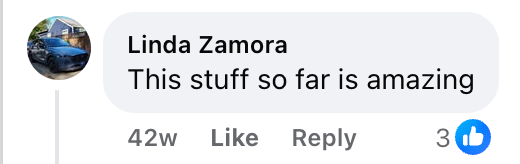 Facebook comment from a Cleanse & Protect customer