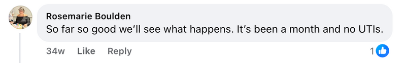 Facebook comment from a Cleanse & Protect customer