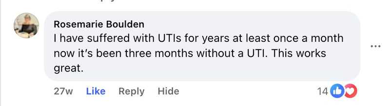 Facebook comment from a Cleanse & Protect customer