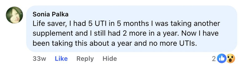 Facebook comment from a Cleanse & Protect customer