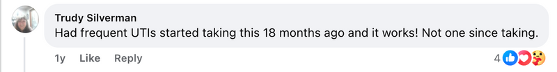 Facebook comment from a Cleanse & Protect customer