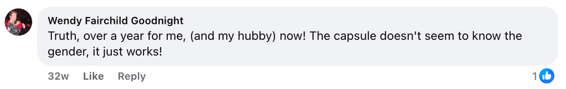 Facebook comment from a Cleanse & Protect customer
