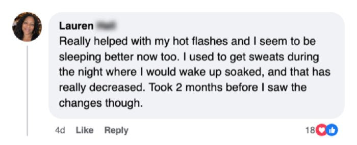 Customer comment about Peri/Menopause Essentials