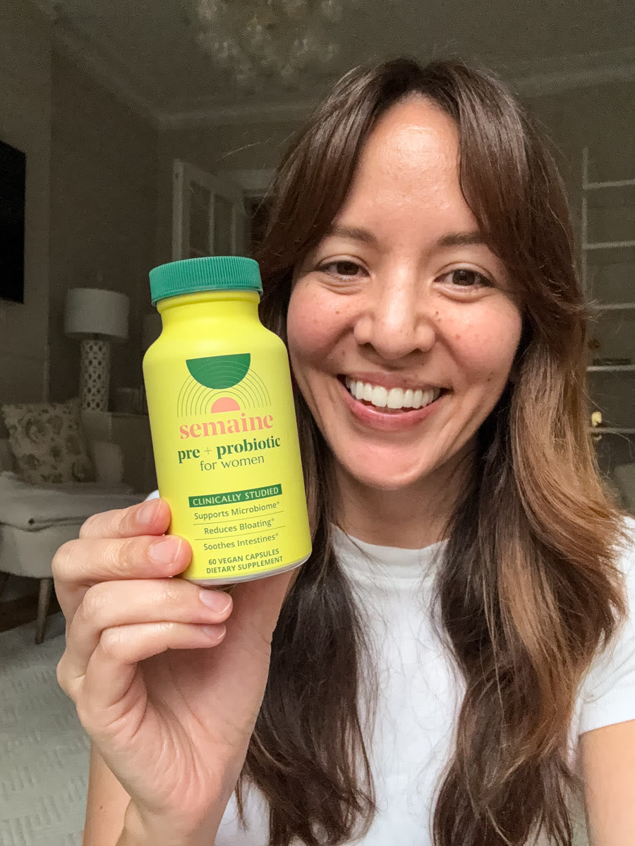 Lauren holding Pre + Probiotic